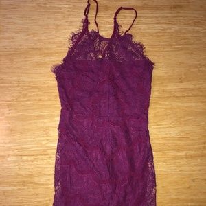 NWT- Free People fuchsia lace dress